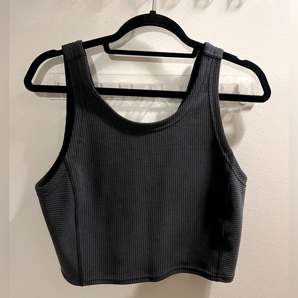 Lululemon Athletica Ribbed Softstreme Cropped Tank Top Black Size 10